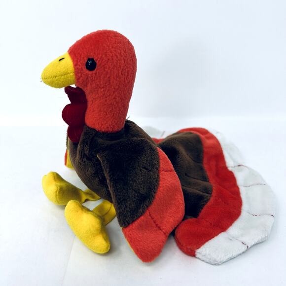 Vintage TY Beanie Baby Gobbles Turkey Plush Stuffed Animal Thanksgiving Collect - Picture 6 of 9